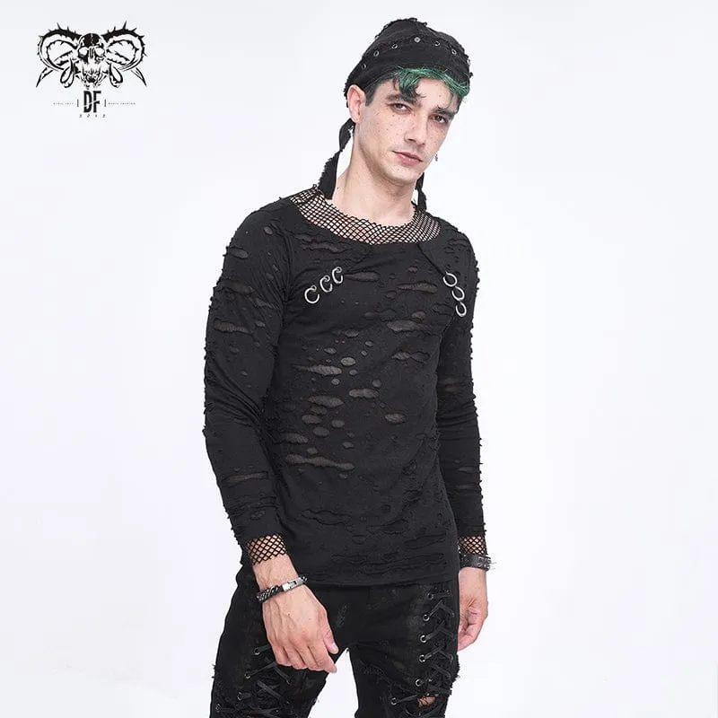 Men's Punk Eyelet Unedged Lace-up Beanie