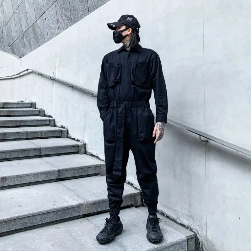 Men's Shibuya Style Black Jumpsuit