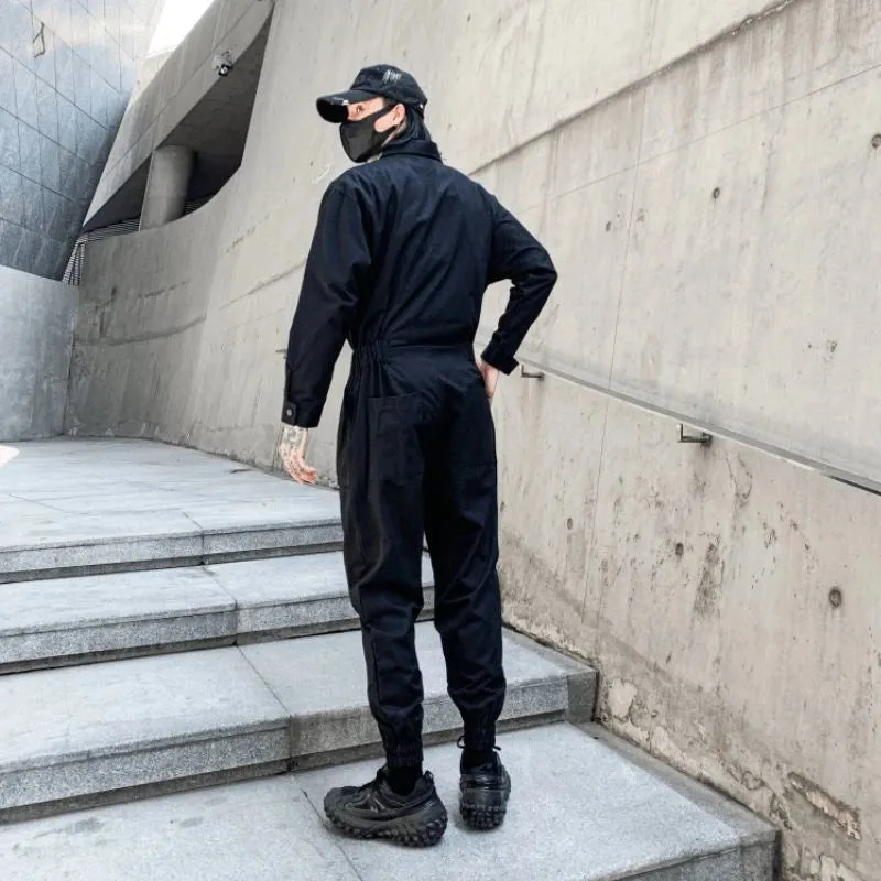 Men's Shibuya Style Black Jumpsuit