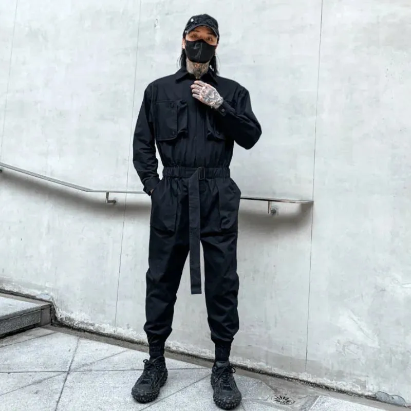 Men's Shibuya Style Black Jumpsuit