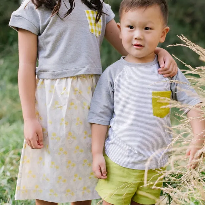 Midi Skirt in Citron Blooms