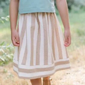 Midi Skirt in Fawn Stripe