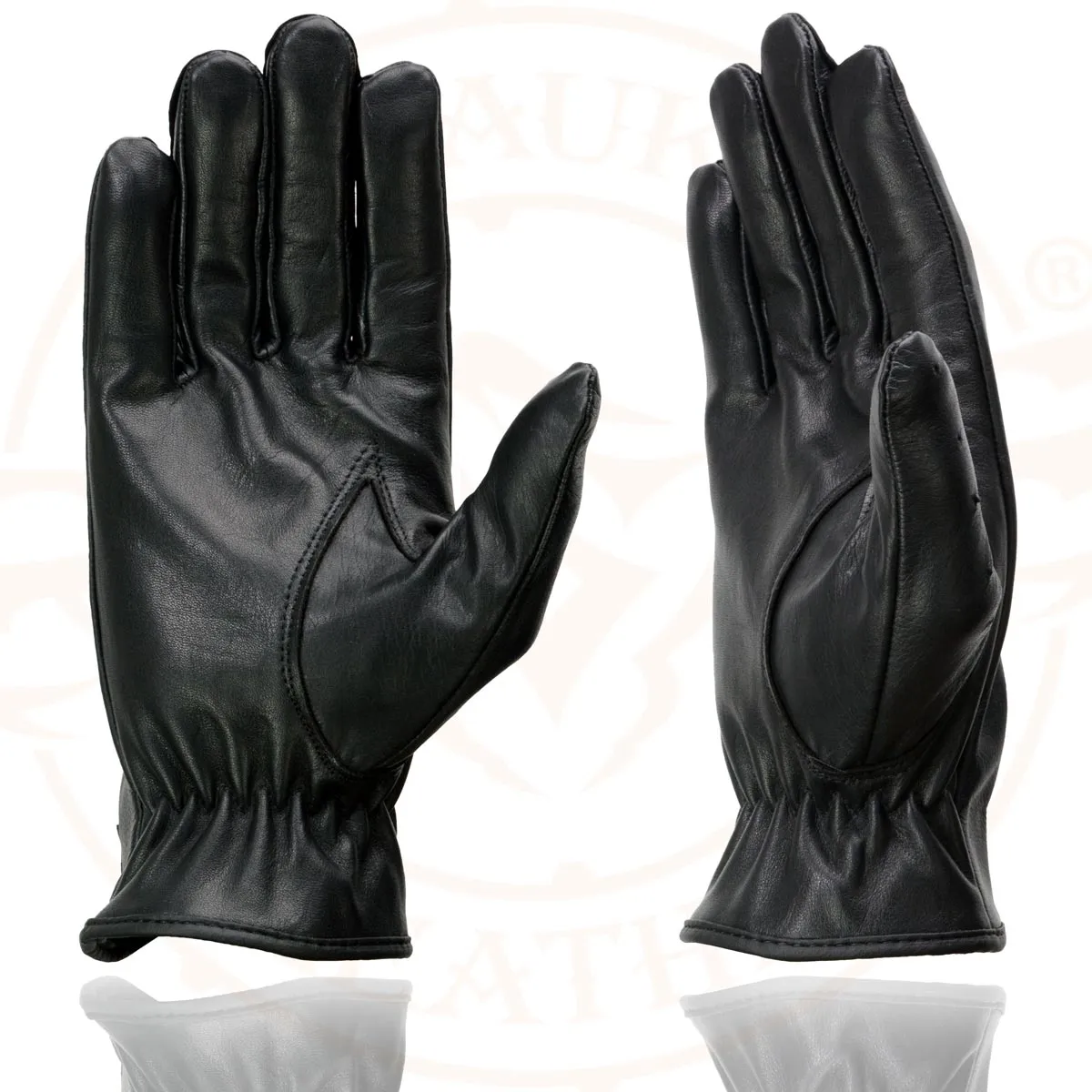 Milwaukee Leather SH247 Men's Black Perforated Leather Full Finger Motorcycle Hand Gloves W/ Breathable ‘Open Knuckle’