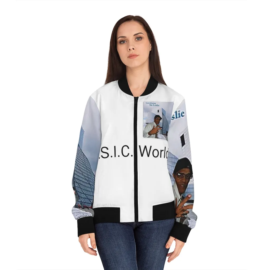 M.U.S.I.C. World HQ  Album Cover Series Women's Bomber Jacket (AOP)