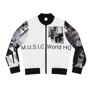 M.U.S.I.C. World HQ  Album Cover Series Women's Bomber Jacket (AOP)