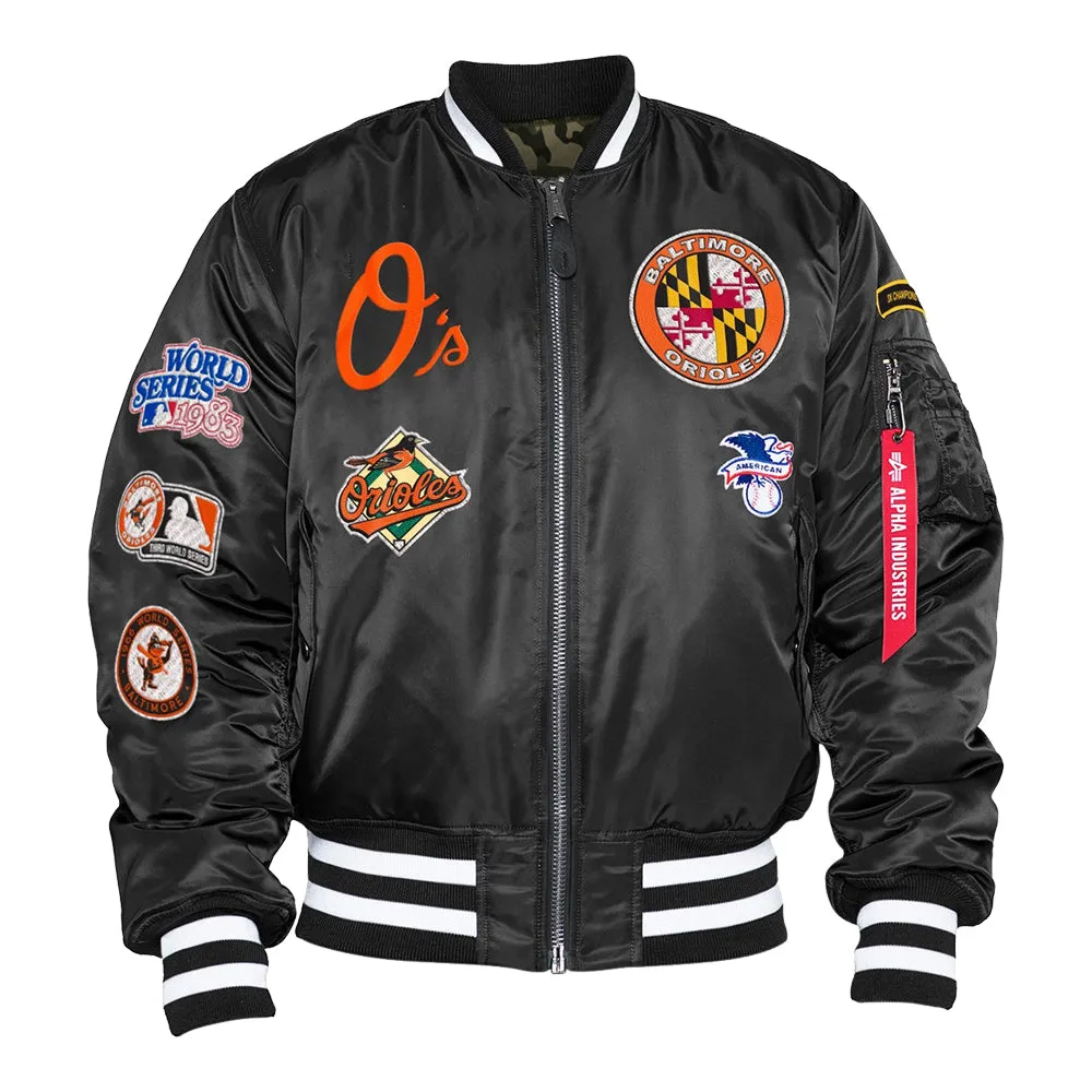 New Era Men's Alpha Industries Baltimore Orioles MA-1 Bomber Jacket