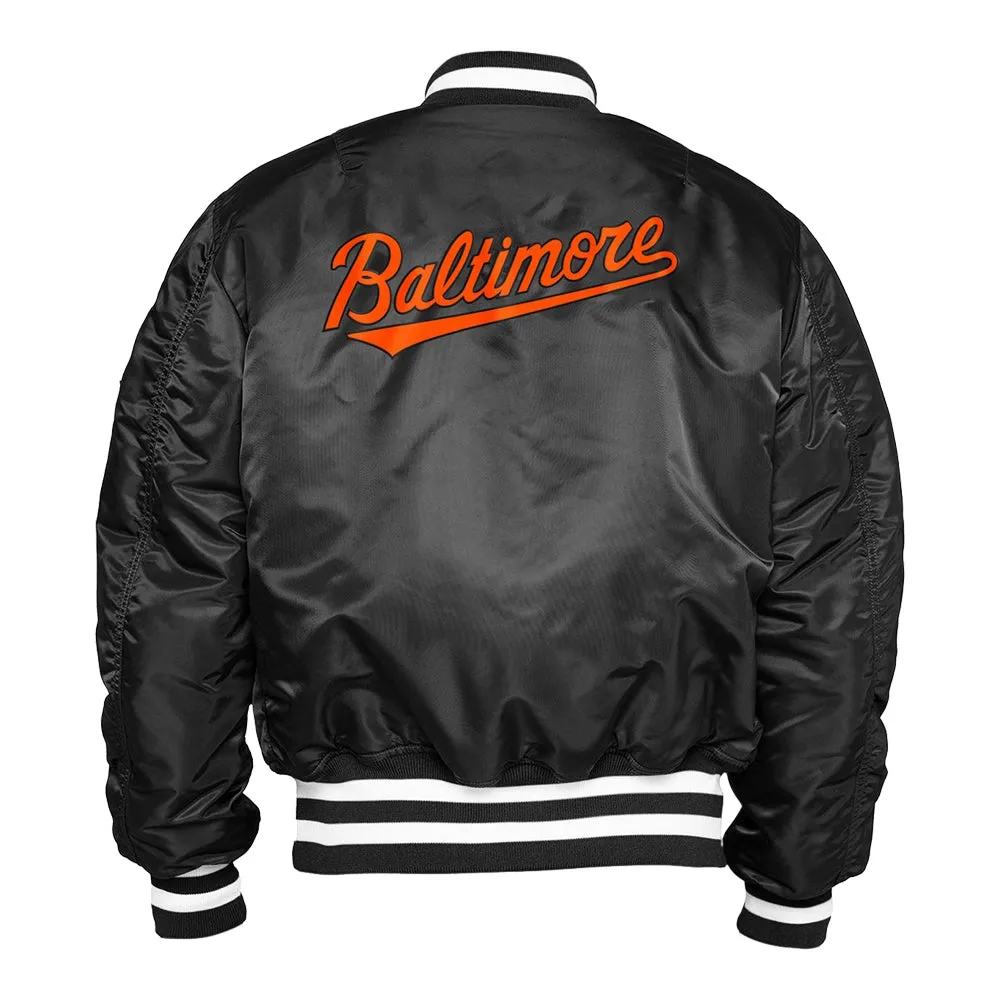 New Era Men's Alpha Industries Baltimore Orioles MA-1 Bomber Jacket