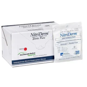 Nitriderm Sterile Nitrile Gloves Powder Free, 50 Pair Per Box