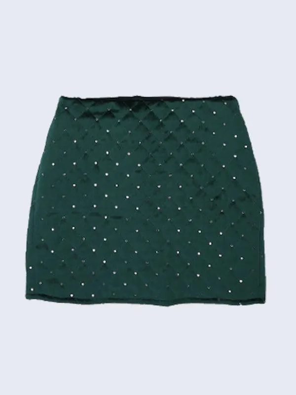 One Friday Green Sequin Skirt