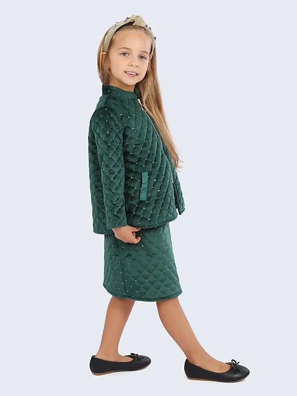 One Friday Green Sequin Skirt