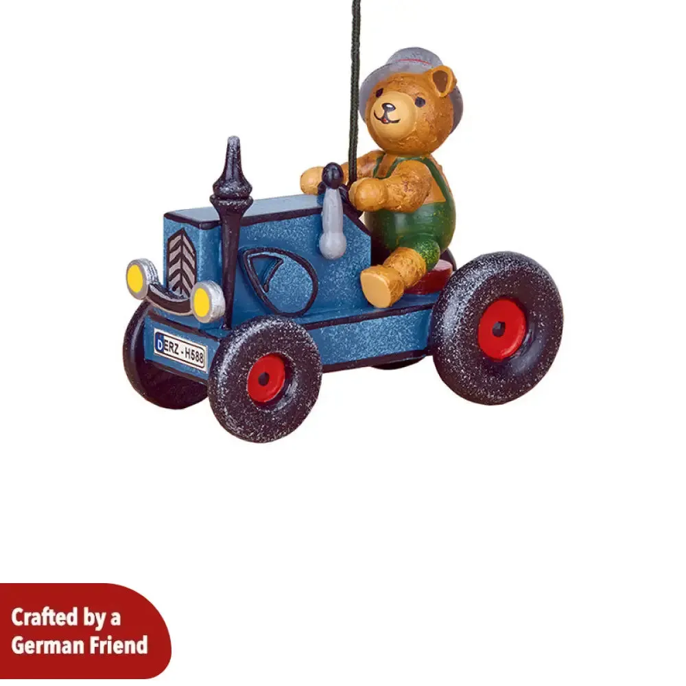 Ornament Teddy on a tractor