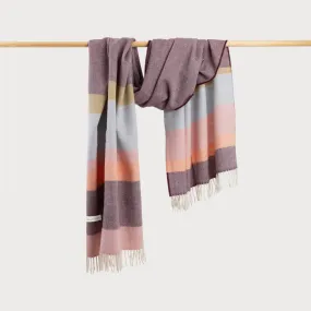 Oversized Blanket Scarf: Berry Stripe