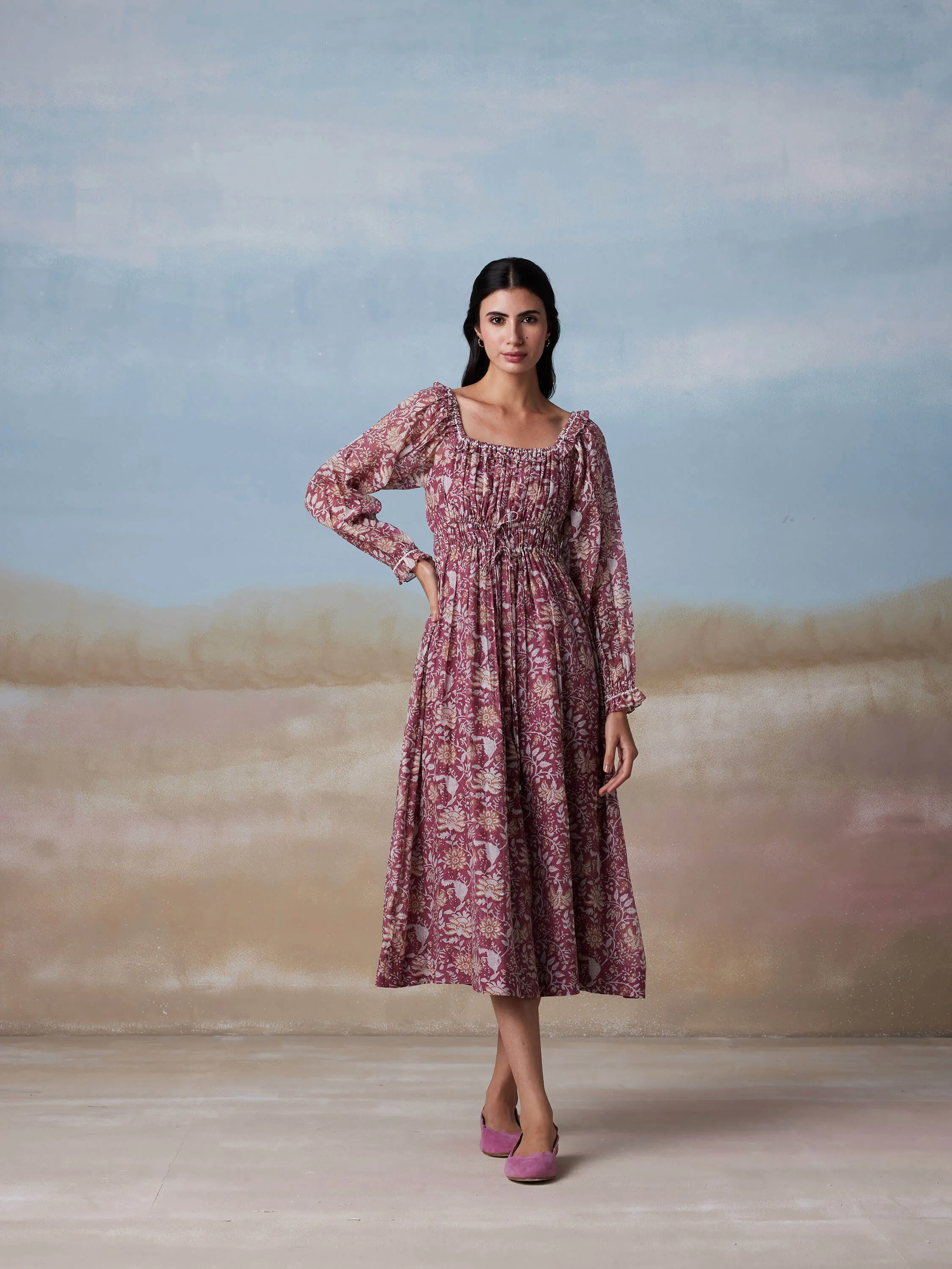 Palampore Shirred Chintz Dress