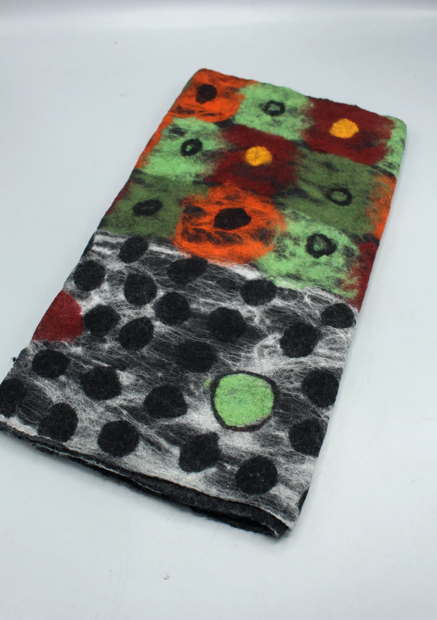 Polka Dot Design Felted Wool Women's Scarf