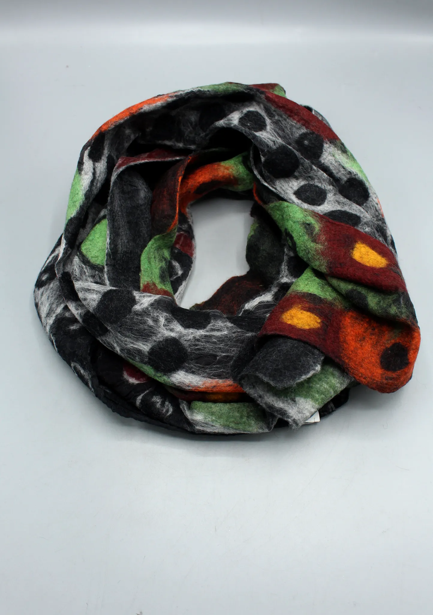 Polka Dot Design Felted Wool Women's Scarf