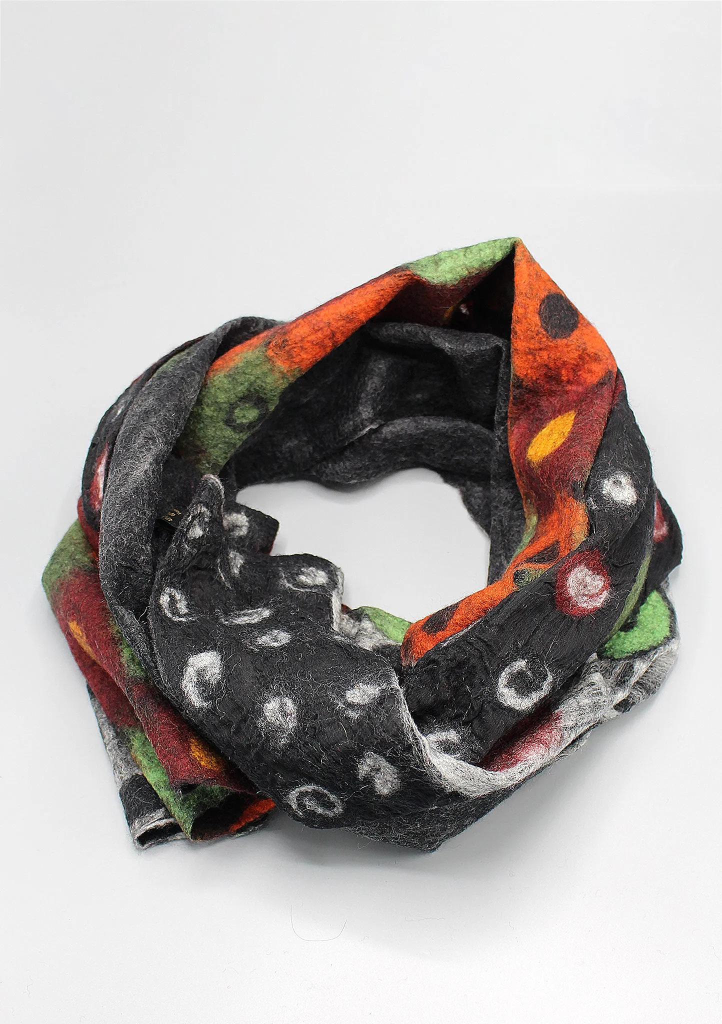 Polka Dot Design Felted Wool Women's Scarf