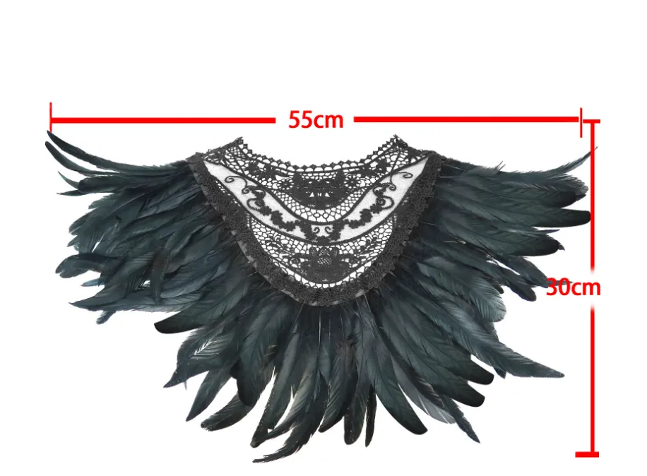 Pre Order:  Cosplay Gothic Feather Shawl