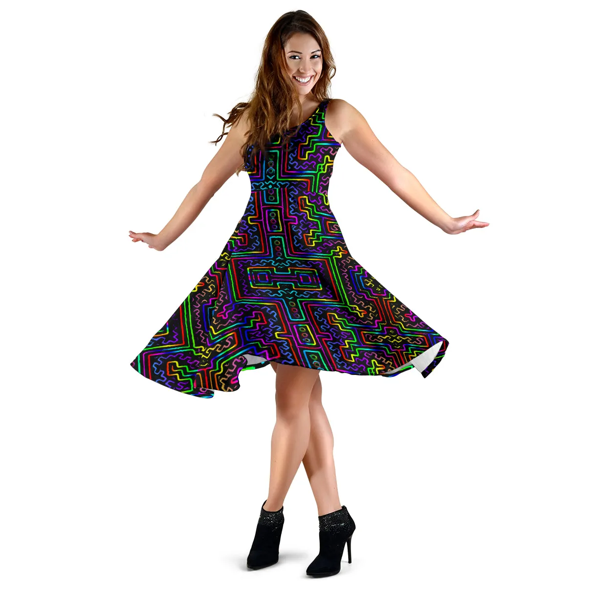 Prismatic Overlay Women's Dress