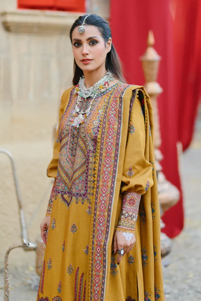 Qalamkar Sayonee Luxury Winter Collection (with Shawl) – K-07  MEHREEN