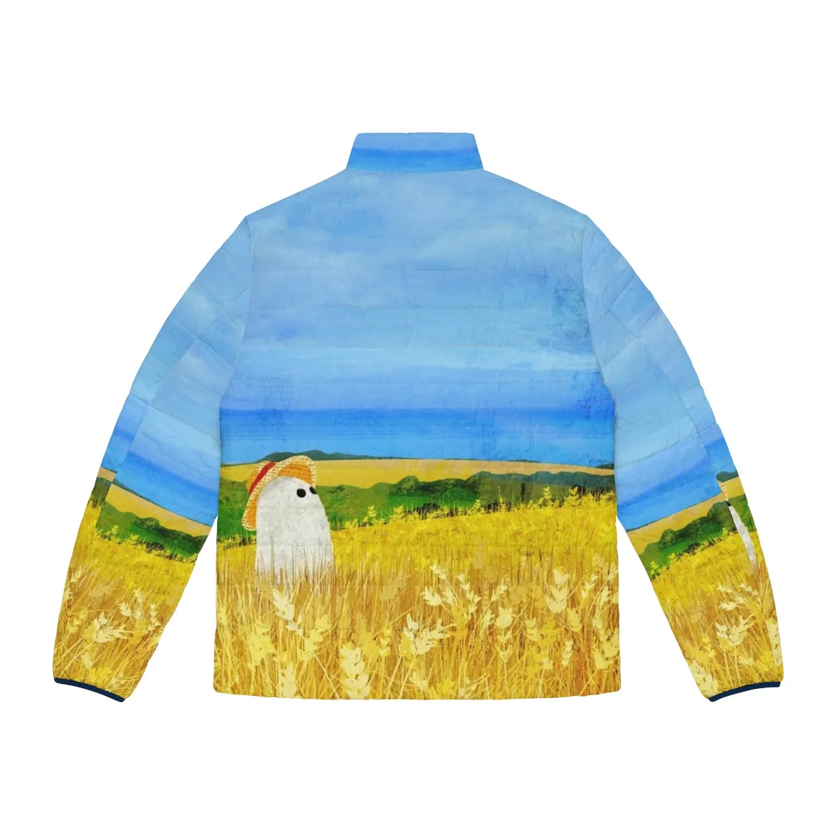 "Ghost in the Wheat Field Puffer Jacket: Hauntingly Chic for Summer Adventures"