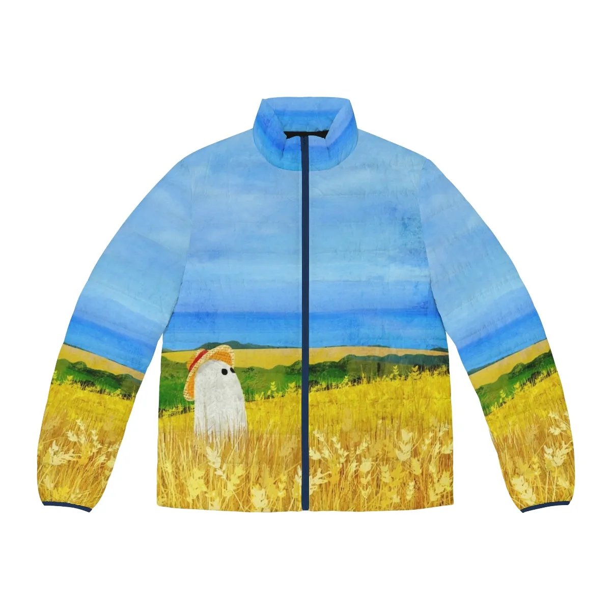 "Ghost in the Wheat Field Puffer Jacket: Hauntingly Chic for Summer Adventures"