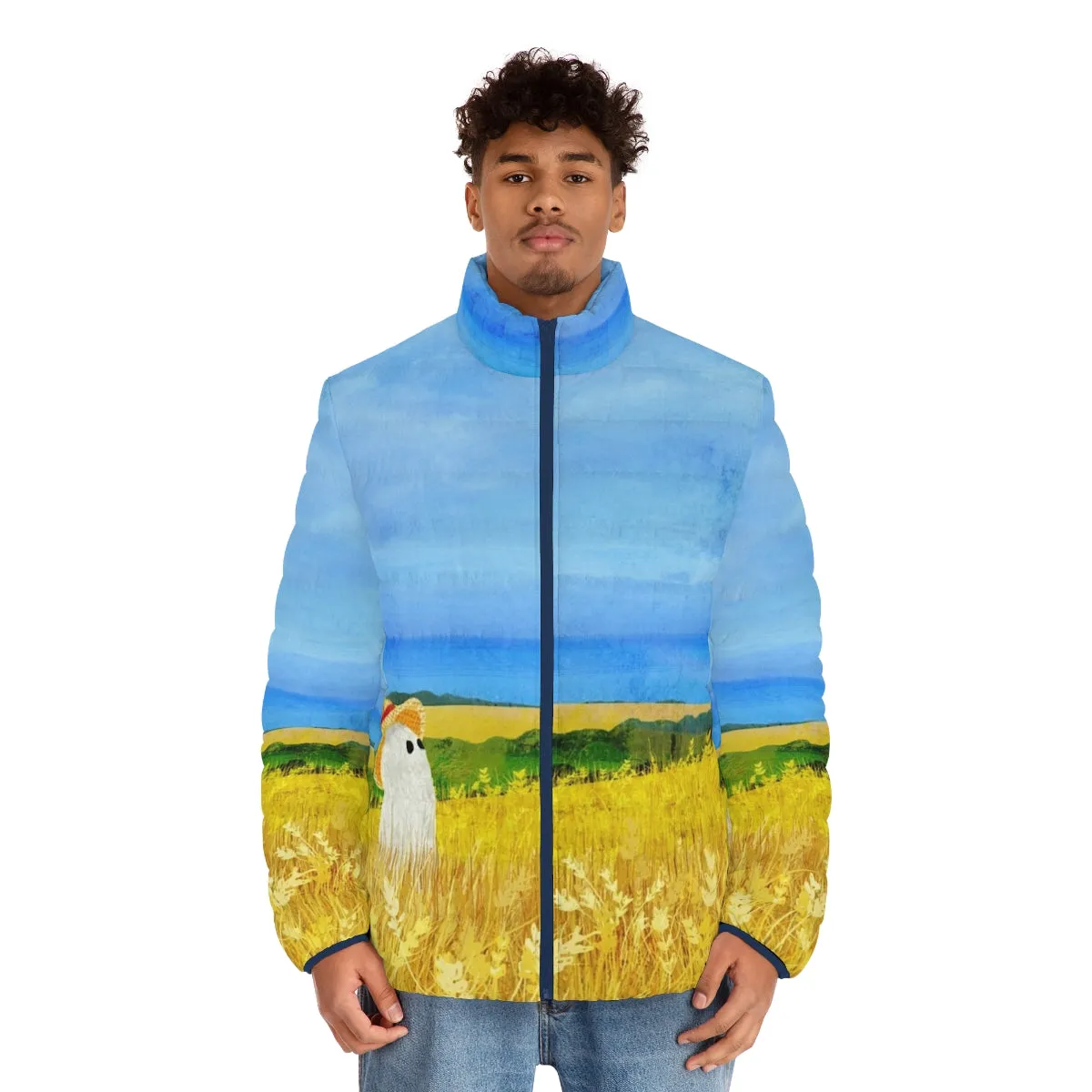 "Ghost in the Wheat Field Puffer Jacket: Hauntingly Chic for Summer Adventures"