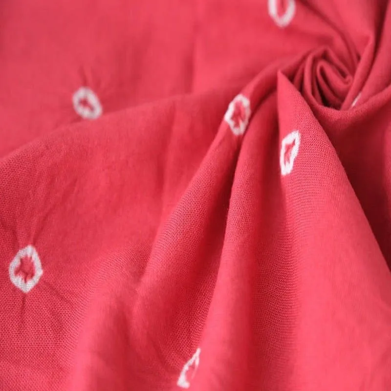 Red Hand Dyed Khadi Fabric