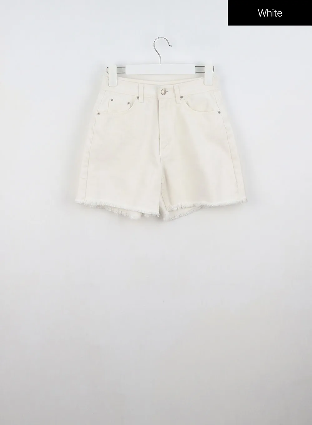 Ripped Hem Cotton Shorts OU326