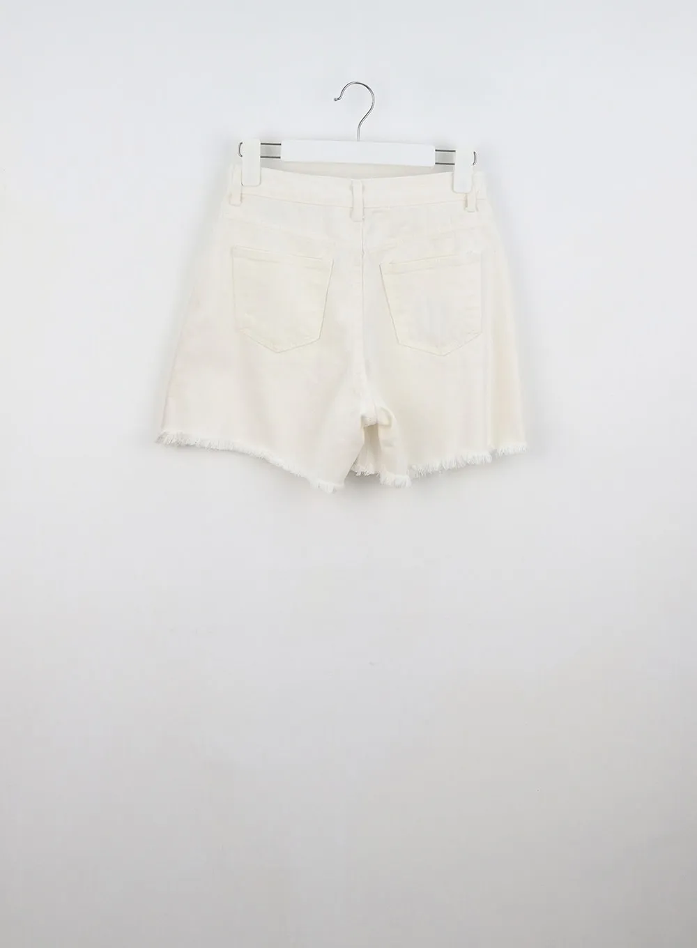 Ripped Hem Cotton Shorts OU326