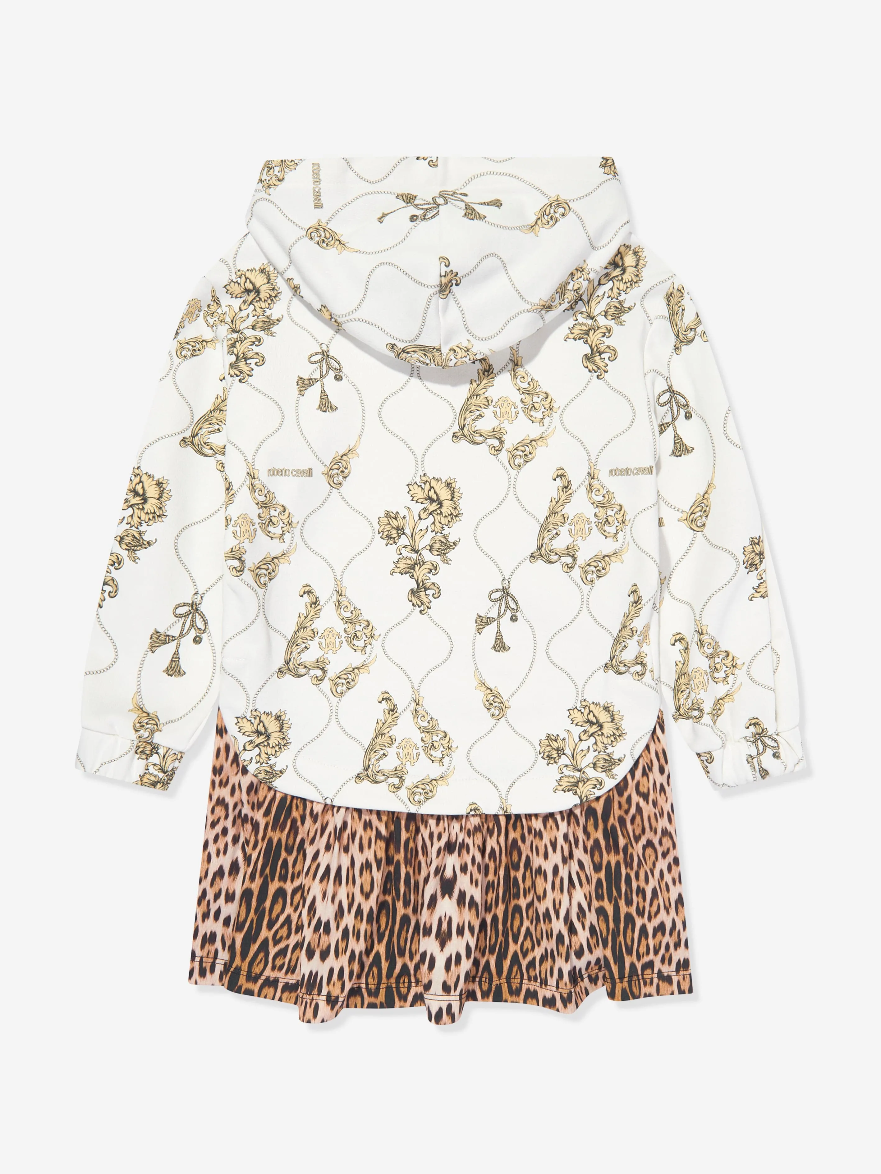 Roberto Cavalli Girls Arabesque Fleece Dress in White