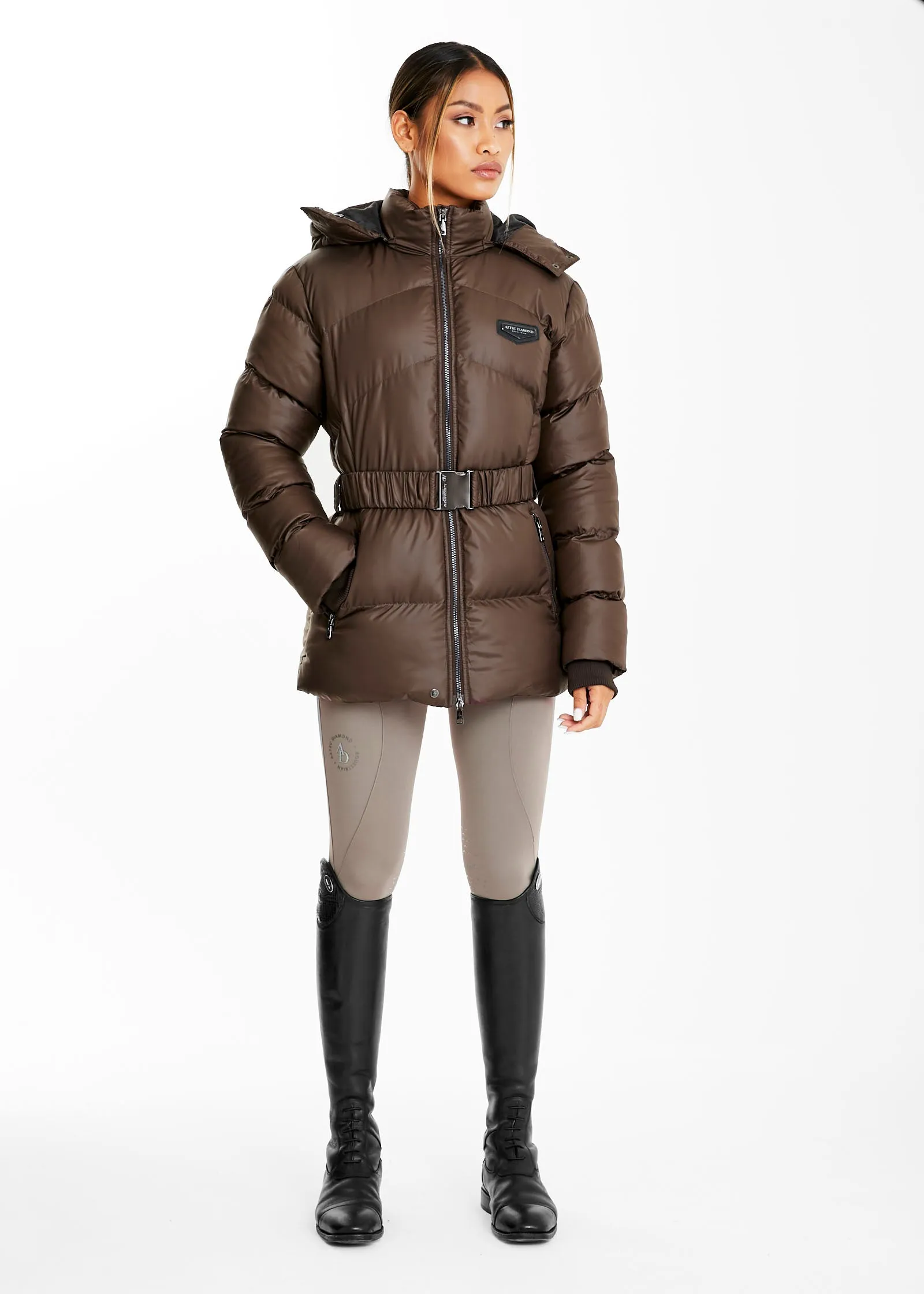 Second Quality - Chocolate Belted Puffer Jacket