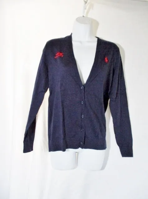 Set 2 Womens RALPH LAUREN US OPEN V-Neck Cardigan Sweater Top M Blue RED TENNIS