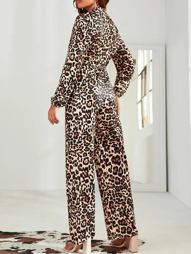 Sexy Black/Brown Multicolor Animal Print Jumpsuit