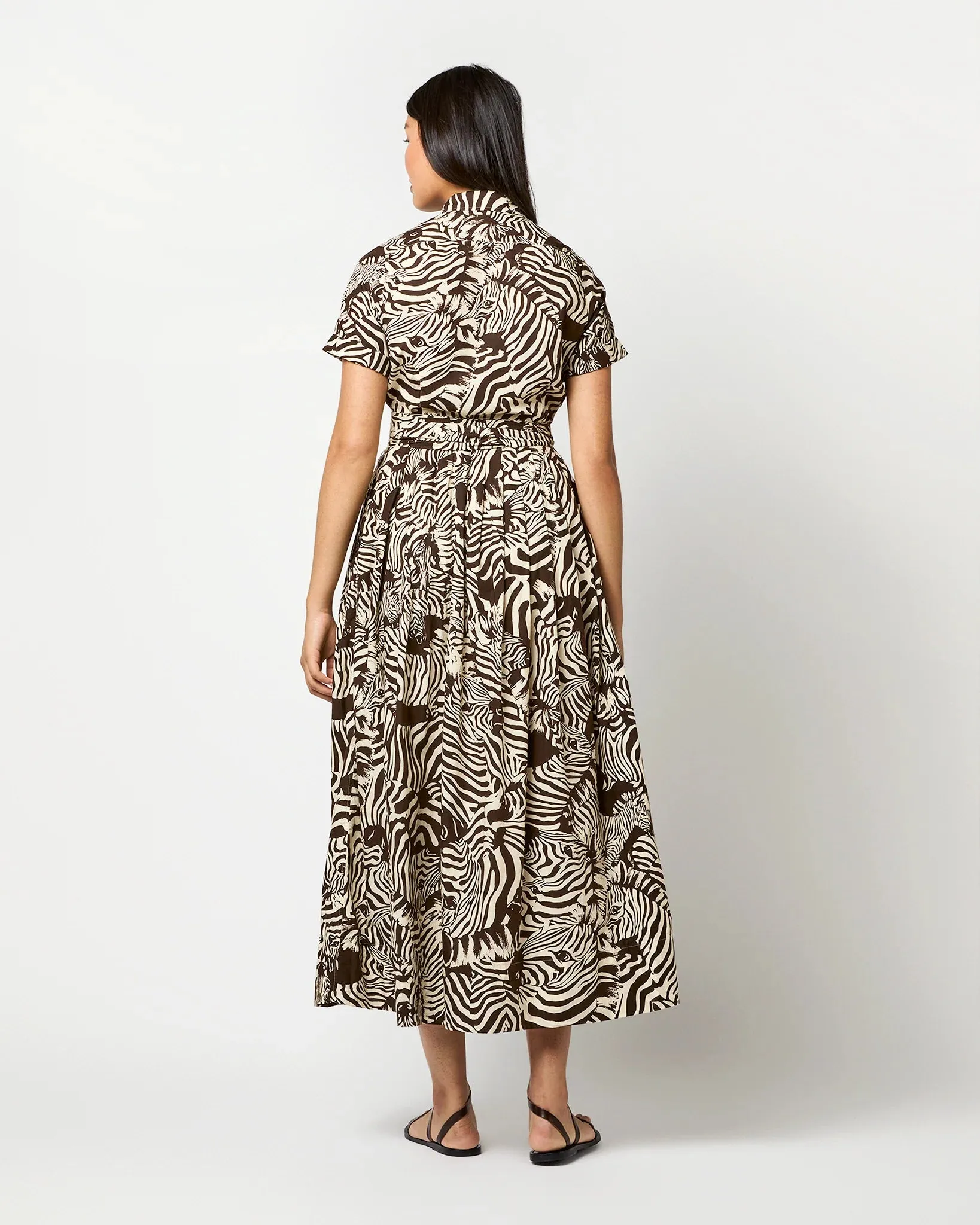 Short-Sleeved Classic Shirtwaist Maxi Dress