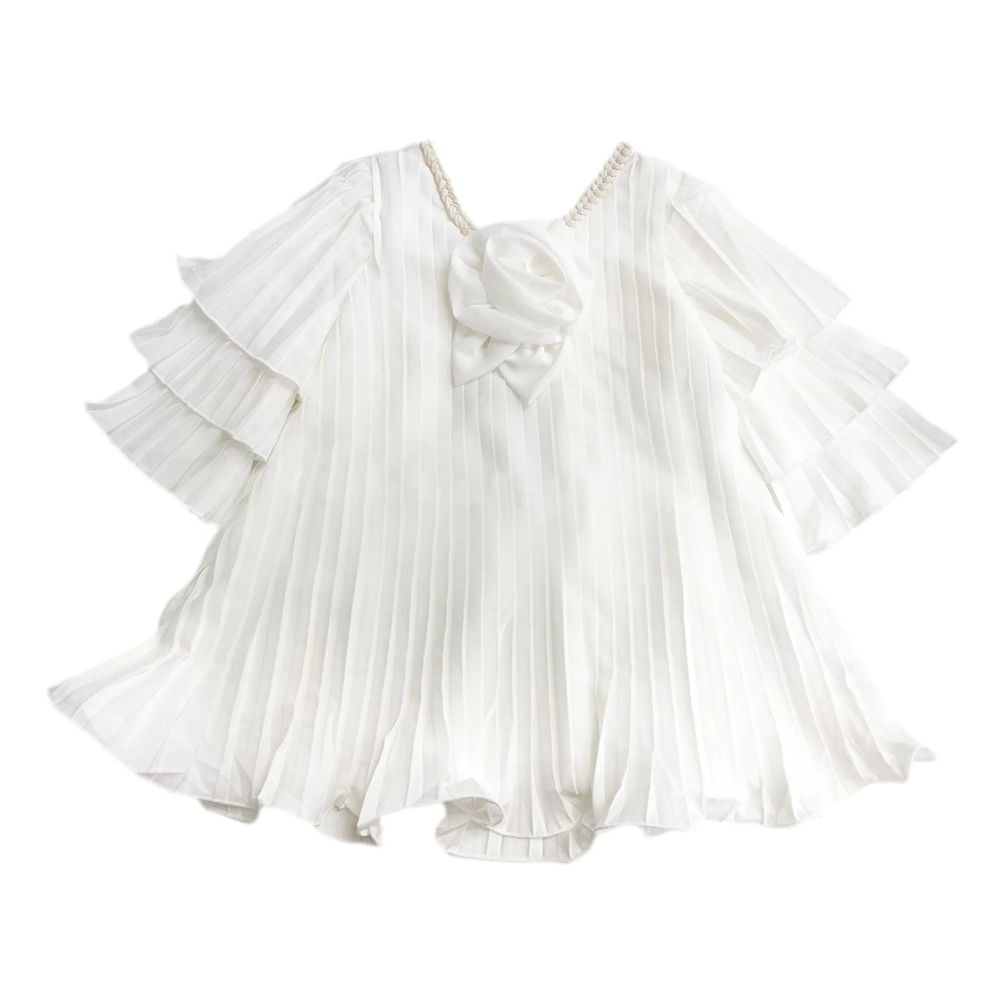 Sienna White Pleated Dress