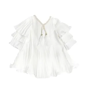 Sienna White Pleated Dress