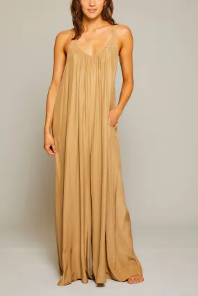 Silk Charmeuse Jumpsuit - Sand