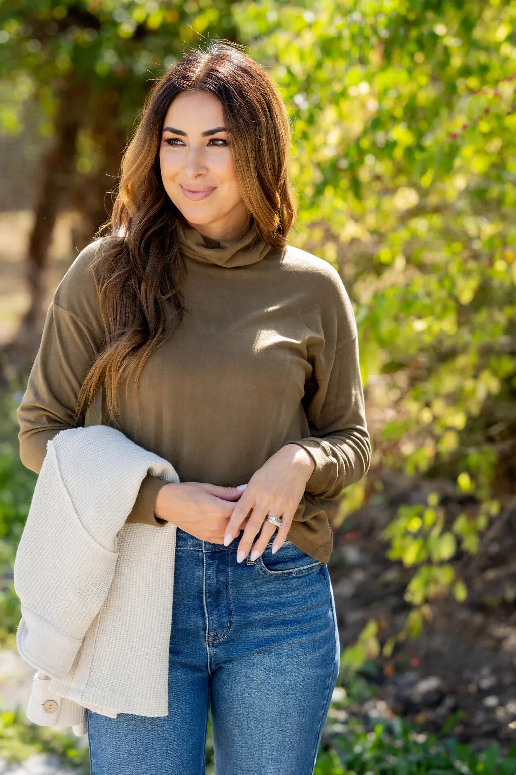 Simple So Soft Cowl Neck Sweater Tee