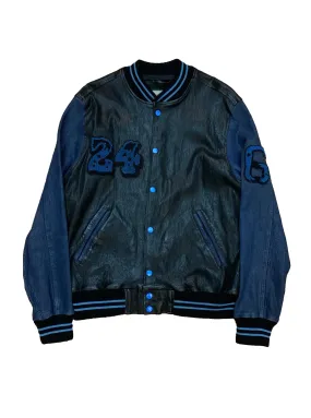 Stretch Leather Varsity Jacket