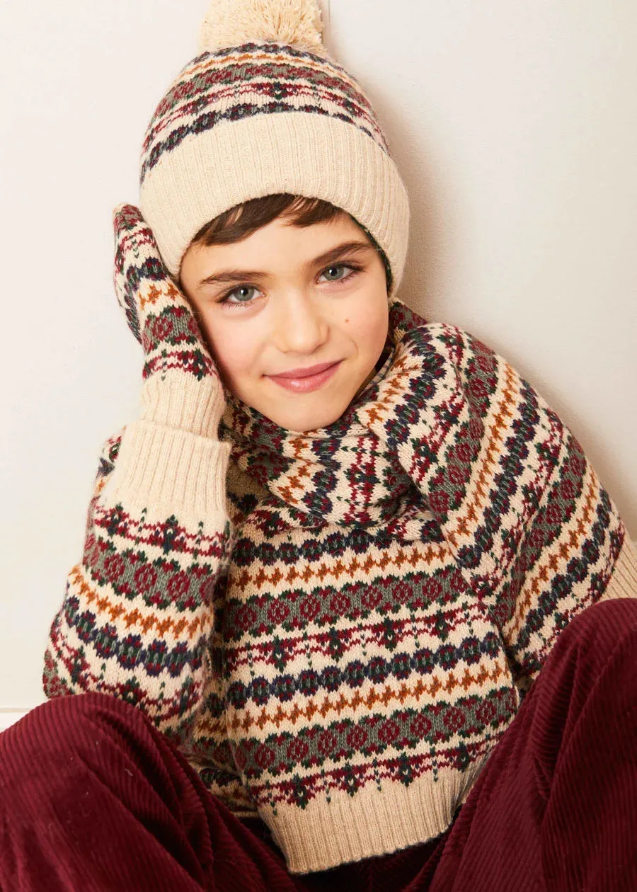 The All-Over Fair Isle Cream Jumper Boy Look