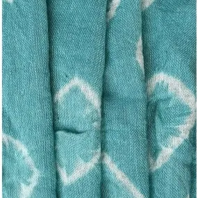 Turquoise Hand Dyed Khadi Fabric