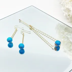 Turquoise Howlite Bracelet and Earrings Set