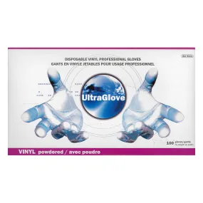 Ultra vinyl gloves pre powdered Small (100 per box)