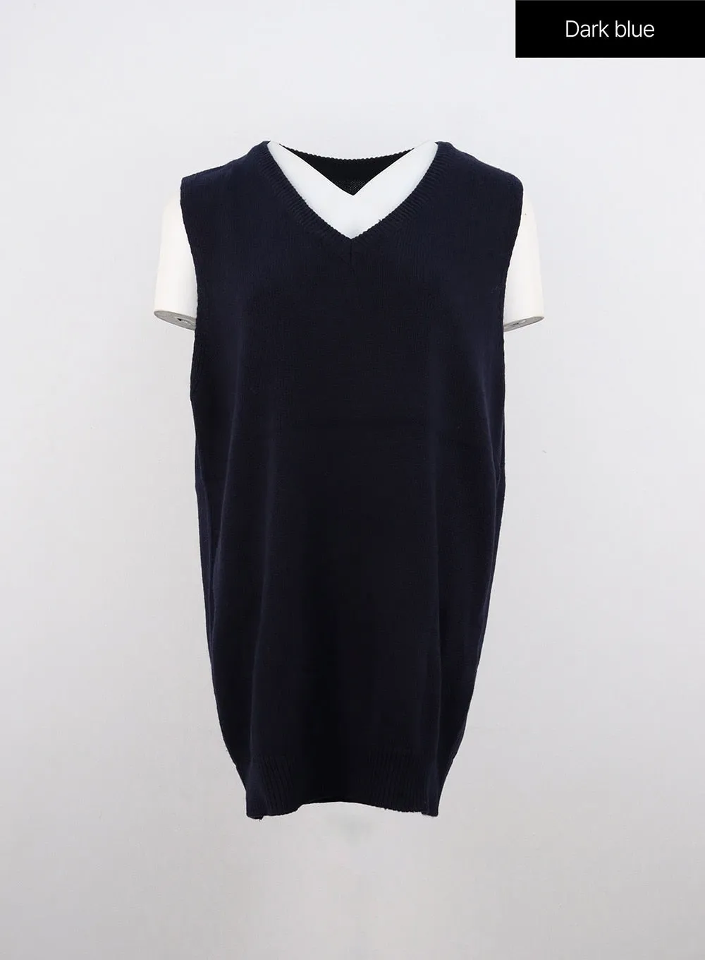 V-Neck Sleeveless Sweater Dress OO312