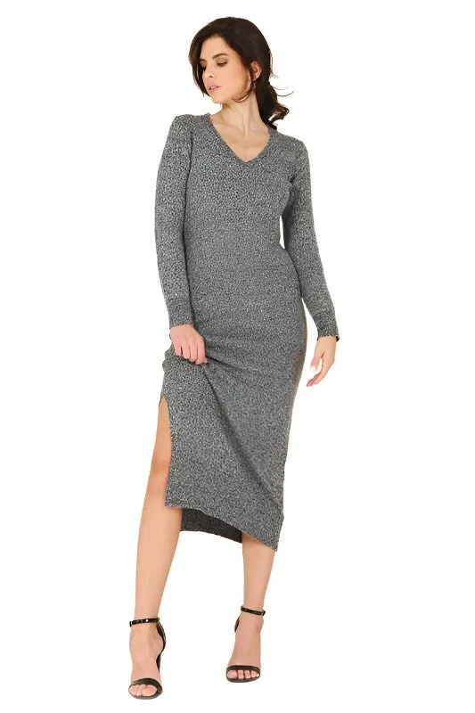 V Neck sweater Maxi Dress