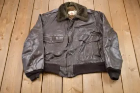 Vintage 1960s Sears The Leather Shop Leather Fur Jacket