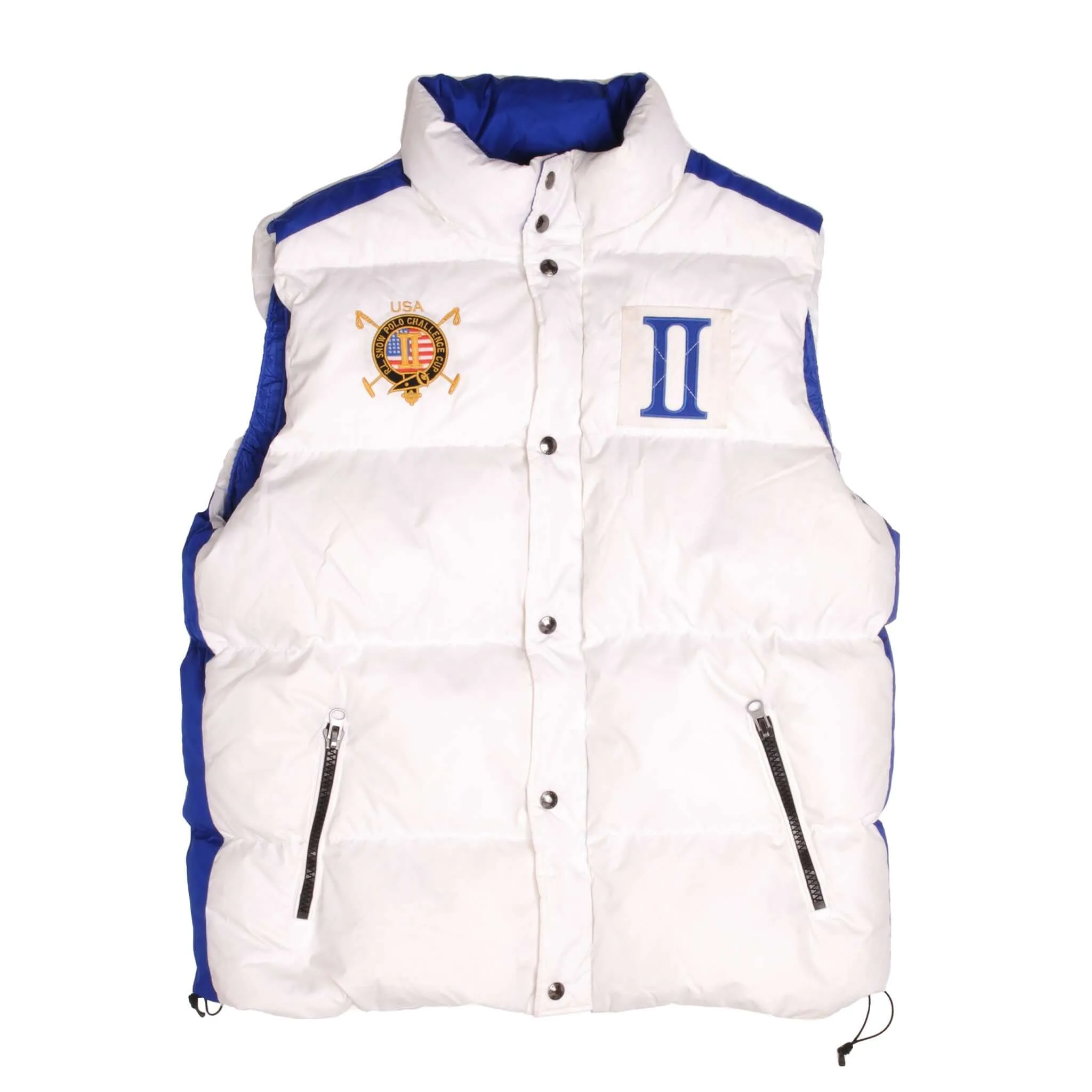 VINTAGE POLO RALPH LAUREN VEST DOWN PUFFER JACKET WHITE LARGE