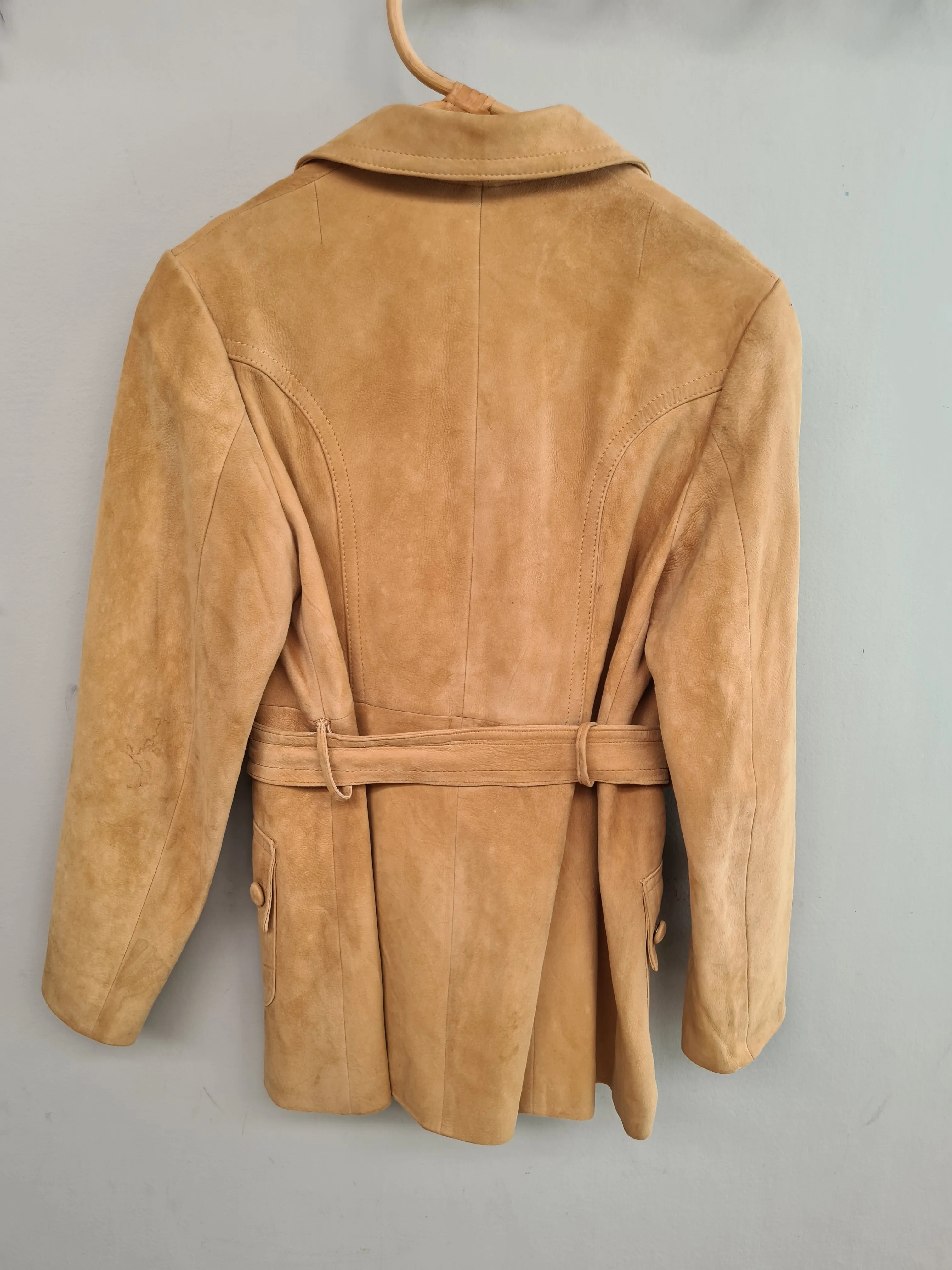 Vintage Tan Suede Leather Jacket Size 12