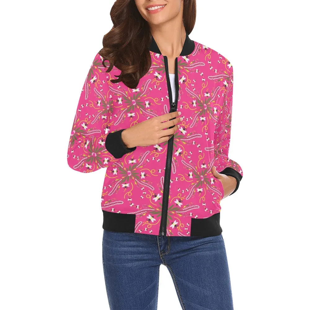 Willow Bee Bubblegum Bomber Jacket for Women