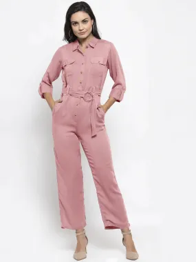 Women Purple Solid Jumpsuit